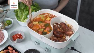 Nồi Lẩu Uyên Ương 2 Ngăn Điều Khiển Nhiệt Độc Lập 65L Kalpen PP66 - 2200W Bảo hành 2 năm