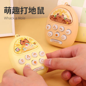 Capybara Pop It Whack A Mole Toy Keychain Console Stress Relief Toy Handheld Game Stress Reliever Fidget Sensory Toys