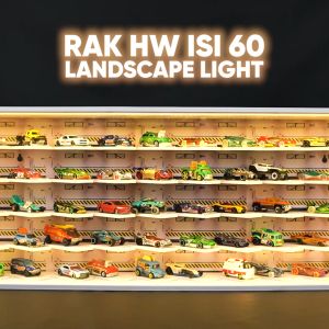 RAK HOTWHEELS SERONG ISI 60 DENGAN BACKGROUND PVC BOARD