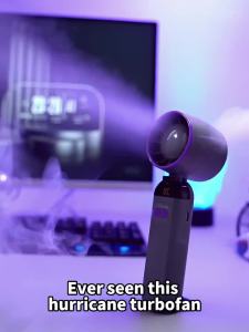 Winnereco Handheld Turbo Fan LED Digital Display Adjustable Cooling Fan USB Rechargeable Portable Electric Fan for Outdoor Travel