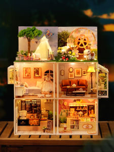 Building Blocks 3D 3D Puzzle Model Wooden House Manual Assembly Model Toy Coffee Shop Adult Creativity Birthday Gift