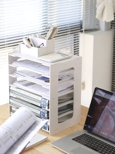 5-Layer File Holder Storage Box - Adjustable Desktop Organizer for Office Documents School Supplies Sari-Sari Store Receipts & Beauty Masks | Moisture-Proof Book Shelf Pinoy Home Office Rack (Philippine Home Essential)