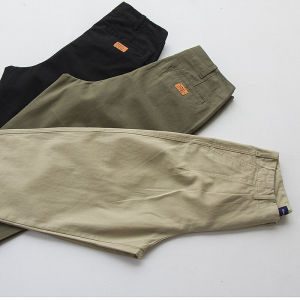 กางเกงขายาวทรงตรงหลวมๆ สำหรับผู้ชาย ผ้าฝ้ายแท้ สไตล์ญี่ปุ่น กางเกงขายาวทรงตรง ทรงเข้ารูป กางเกงขายาวทรงสกินนี่ ทรงลำลอง