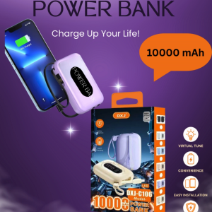 DXJ-C106 Mini Power Bank 10000mAh – LED Display Fast Charging Portable Design