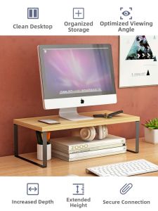 Office Computer Monitor Riser Stand Desk Organizer Notebook Display Elevation Base Support Space Aluminum Material