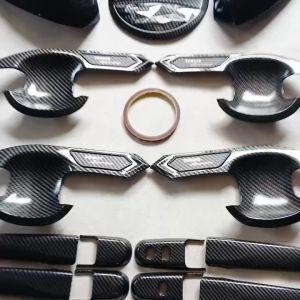 Paket Cover Spion Garnish Lampu Handle Outer Pintu Tutup Tangki Mobil Terios 2018 - 2024 Carbon