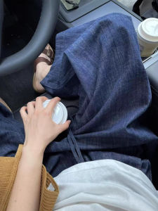 Washed Linen Denim Loose Straight Leg High Waist Casual Pants Summer Anti-Fade Soft Thin Womens Premium Fashion Commute Style