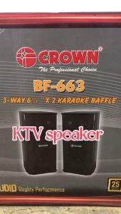 Crown BF-663 Karaoke Baffle Speaker with Homevision Amplifier / Platinum DM-8000 Wired Microphone for Karaoke System