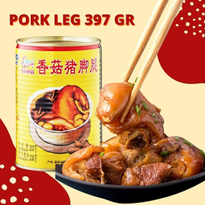 Gulong Kaki Babi dengan Cendawan [397g] Makanan Dalam Tin Daging Babi /  Pork Leg with Mushrooms [397g] Canned Food Pork Meat