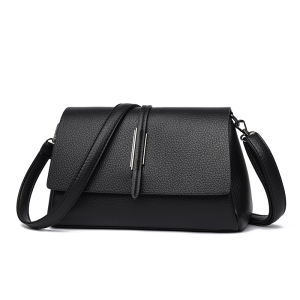 Fashionable Soft Leather Ladies Bag Large Capacity Shoulder Crossbody Bag for Middle-Aged Women Simple Versatile Bag