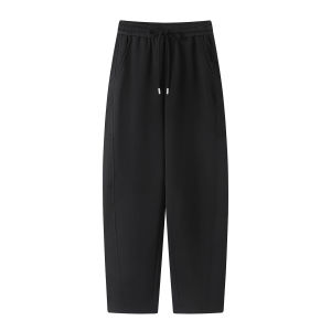 Grey Casual Drawstring Sports Pants High Waist Straight Leg Loose Fit Long Trousers for Women Autumn New Style Red Series