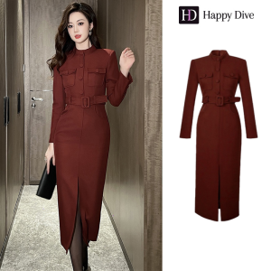 Happy Diva ชุดเดรสชุดเดรสสีแดงสีดำของผู้หญิงชุดเดรสทำงานชุดเดรสชุดเดรสปาร์ตี้ชุดแต่งงานชุดราตรี 61127