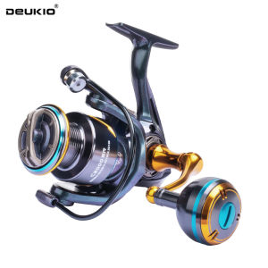 DEUKIO Colorful Spinning Reel No Gap Fishing Reel Metal Knob Grip 16kg Drag for Saltwater Freshwater Jigging Reel 2000-7000 Size
