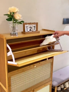 Antibacterial Bamboo Shoe Rack Simpl Shoe Cabinet practical Wooden Cabinet[Fast delivery]