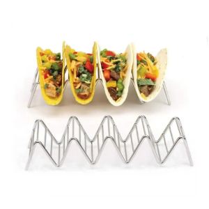 1Set Wave Slot Taco Holders Stainless Steel Rack for Mexican Food Empanada Pies Oven Grill Dishwasher Safe