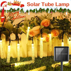 Solar Christmis Lights Fairy Lights Tube String Lights Outdoor Waterproof Solar Christmas Decoration for Home Camping Courtyard Garden Balcony LED Ambient Light for Holiday Wedding Birthday Party  Halloween New Year Mothers Day Easter Thanksgiving