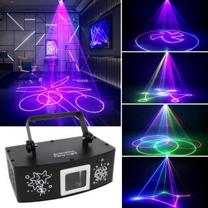 HCWE Night Light DMX LED Red Green Laser Light Indoor Home Party Lamp for Bar Club Birthday Holiday Wedding Event Stage Lighting