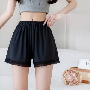 MiiOW | Plus Size Ice Silk Safety Shorts Women Summer Anti Exposure Loose Home Leisure Sleepwear Comfortable Elastic Waist Pants