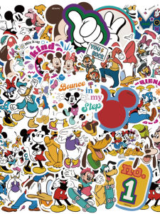 50pcs Mickey Donald Duck Graffiti Stickers Cute Mouse Decorative Guitar Luggage Waterproof Decal Mobile Scooter Lovely Graffiti