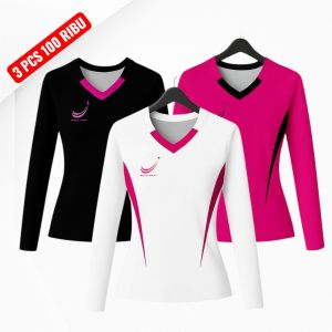 3 PCS 100 RB BAJU OLAHRAGA WANITA LENGAN PANJANG