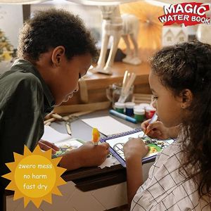 Kids Water Painting Book,Childrens Water Painting Book Infant Enlightenment Book Reusable Water Doodle Book Toys Painting Magic Drawing Book Educational Toys Book for Children
