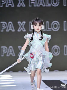 Girls Cheongsam Collar Mermaid Dress Show off Stage Costume Future Theme Electronic Sports New Childrens Performance Clothes