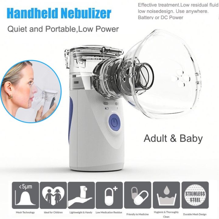 Portable Handheld Mesh Nebulizers Ultrasonic Inhaler Silent Coughing ...