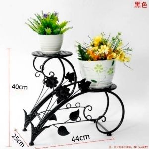 Elegant European Style Iron Art Balcony Flower Stand Living Room Indoor Floor Plant Decoration Metal Welding Abstract Pattern