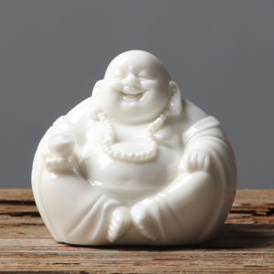 Happy Buddha Tea Set Zen Accessories Tea Table Decoration Master Decoration White Porcelain Ceramics Maitreya Buddha Tea Ornaments Smiling Buddha Small