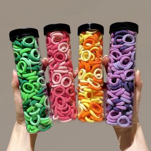 100PCS Girls Colorful Nylon Elastic Hair Bands Ponytail Hold Small Hair Tie Rubber Bands Women Scrunchie Kids Hair Accessories