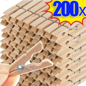50/200Pcs Mini Wooden Clips Portable Storage Clips Handmade Craft DIY Photo Album Clamps Home Office Wall Hanging Peg Clothespin