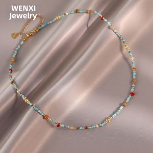 WENXI | Bohemian Blue Beaded Necklace