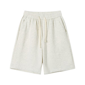 Light Grey Basketball American Sports Shorts Men Summer 2024 Fitness Training Pants Loose Fit Low Waist Cotton Polyester