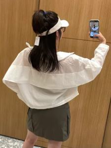 Lulu Style Casual Lightweight Quick Dry UV Protection Outdoor Waterproof Hooded Anti-Uv Skin Clothes Yoga Cover up Jacket