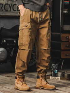 American Retro Work Pants Mens Autumn Winter Trendy Brand Functional Tactical Casual Straight Leg Long Pants Loose Fit Cotton