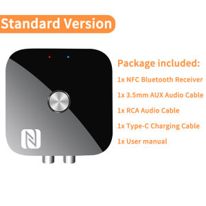 VAORLO | NFC Bluetooth 5.3 Audio Receiver 3.5mm AUX R/L RCA Stereo Lossless HIFI Music Wireless Adapter USB U-Disk Play Remote Control