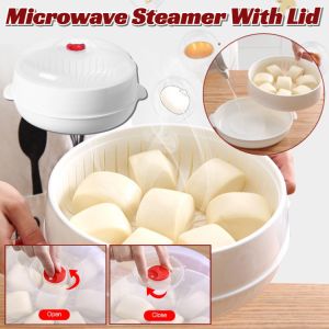Microwave Steamer Special Utensils Heating Bowl Lunch Box Microwave Hot Dishes Food-Grade Rice Cooker Steamer Box Of The United States微波炉食品级蒸盒