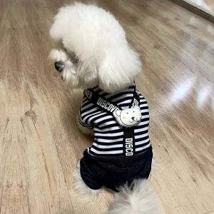 Fall Winter Plaid Dog Clothes Teddy Bichon Pomeranian Schnauzer Puppy Cat Pet Striped Four Legs Pants Warm Cute Animal Outfits