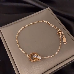 GELANG TITANIUM WANITA TERBARU MODEL BULAT GANDENG