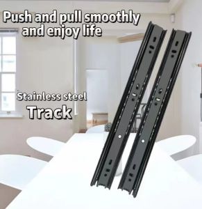 2 PCS Drawer Guide 3 Fold Full Extension Ball Bearing Heavy Duty (12 inches to 20inches)