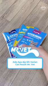 Wet Cat Food Mr VET Pouch 70 gr OMEGA 3 PREBIOTIK & L-LYSINE - Makanan Basah Kucing MR VET 70gram