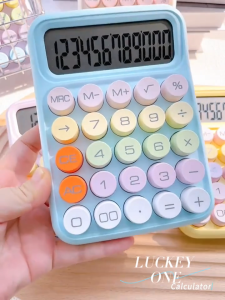 Korean Dopamine Color Calculator High Beauty 12 Digits Big Button Calculator for School&Office