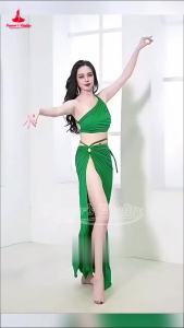 Trang Phục Múa Bụng Thanh Lịch Dành Cho Nữ Dùng Cho Biểu Diễn Và Tập Luyện Trang Phục Múa Phương Đông Chuyên Nghiệp Chất Liệu Cotton Dệt Kim