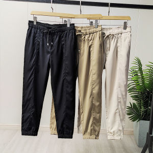 Casual Loose Fit Mens Spring Summer Elastic Waist Cardura Fabric Pants Cuffed Straight Leg Fashion Urban Style Daily Wear