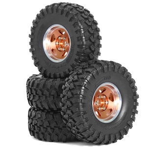 Bộ Mâm Xe RC Kim Loại RED SPIDER 4 Chiếc 2.2 Inch Có Khóa Hạt Và Lốp Cao Su Địa Hình Dành Cho Xe RC Leo Núi 1/10 TRX6 SCX10 Phụ Tùng Thay Thế