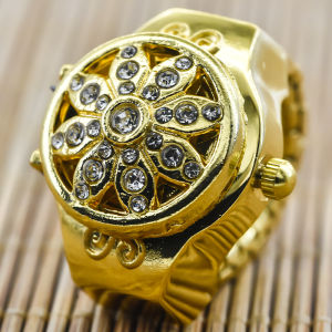 นาฬิกาควอตซ์ใส่นิ้วทำจากอัลลอยหน้าปัดทรงกลมหน้าปัดตัวเลขอารบิกสำหรับคู่รักผู้ชายและผู้หญิง