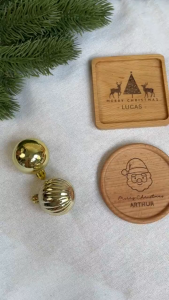 [SG] Customised Engraved Wooden Coaster Christmas Gift Housewarming Birthday Corporate Gift