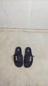Agnia - Sandal Selop Pria & Wanita Classical tali Hitam Polos PVC Ringan - Sol Empuk - Ukuran 39-43