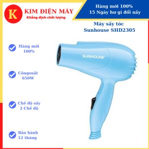 Máy sấy tóc Sunhouse SHD2305-máy sấy tóc mini công suất 650W tiết kiệm điện- 2 chế độ sấy-bảo hành 12 tháng toàn quốc