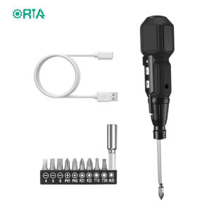 ORIA Electric Screwdriver Set 12 in 1 Rechargeable Tools Set Auto-Lock Screwdriver Kit With Phillips Flathead Torx Hexagon & LED Flash Light
